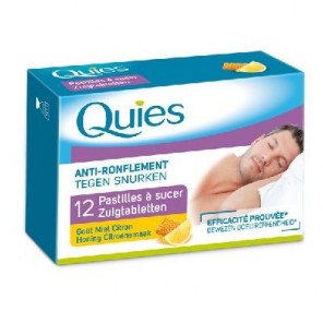 Quies anti ronflement 12 pastilles à sucer gout miel citron