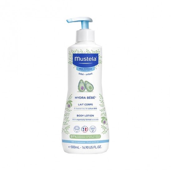 Mustela lait corps hydra bébé à l'avocat bio 500ml