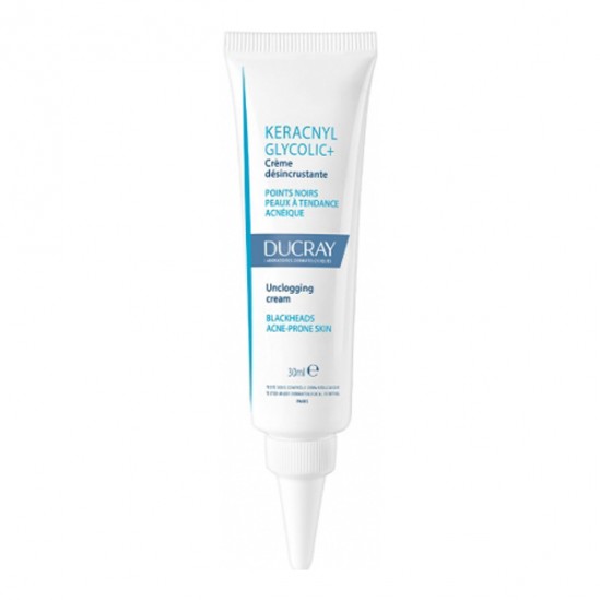 Ducray keracnyl glycolic + crème désincrustante 30ml