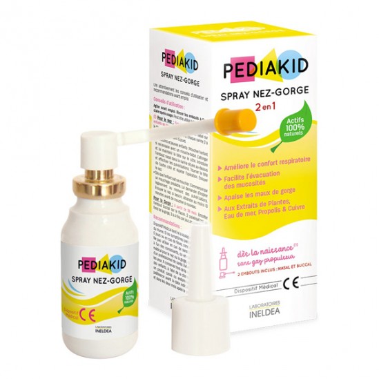 Ineldea Pediakid Spray Nez-Gorge 2 Embouts 20 ml