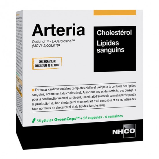 Nhco arteria cholestérol lipides sanguins 56 gélules matin + 56 capsules soir