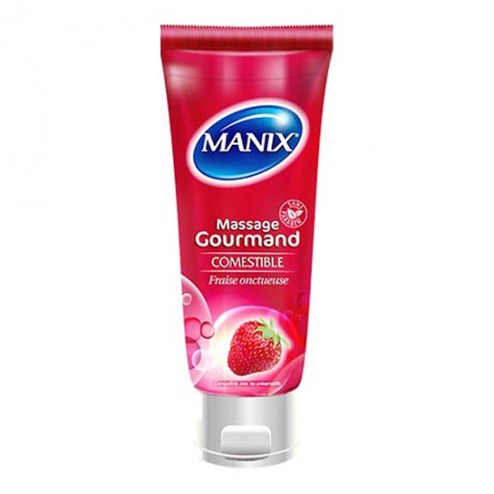 Manix gel massage gourmand comestible fraise 200ml