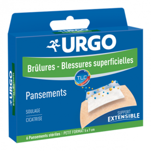 Urgo brûlures et blessures superficielles 6 pansements extensibles