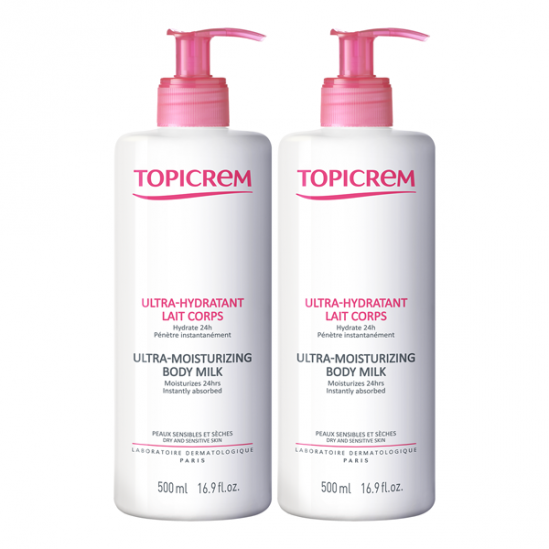 Topicrem duo ultra-hydratant lait corps 2x500ml