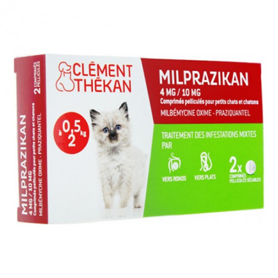 Clément thékan milprazikan 4mg/10mg chaton entre 0.5 et 2kg