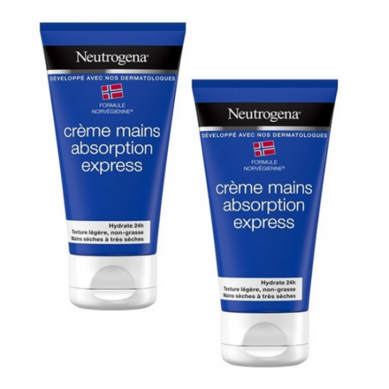 Neutrogena crème mains absorption express lot de 2 x 75ml