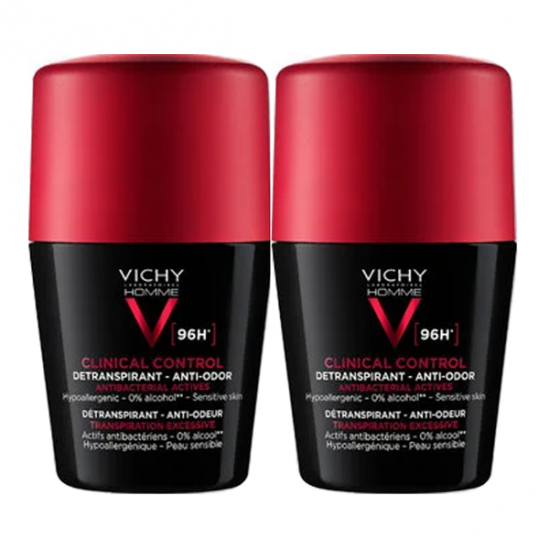 Vichy clinical control détranspirant anti-odeur 96h 2x50ml