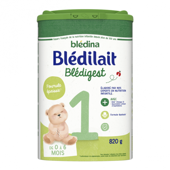 Blédina Blédilait Blédigest lait infantile 1er âge 0 à 6 mois 820gr