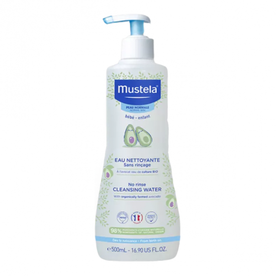 Mustela eau nettoyante bébé sans rinçage à l'avocat 500ml