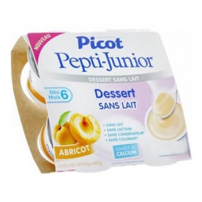 Picot Pepti-Junior Dessert sans lait dès 6 mois Abricot lot de 4x100gr