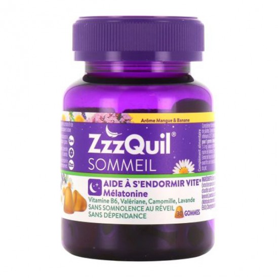 ZzzQuil Sommeil gomme mangue banane 30 pot