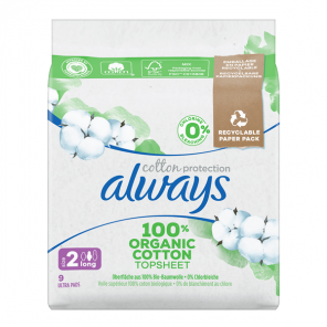 Always Cotton Protection 9 serviettes hygiéniques taille 2 long