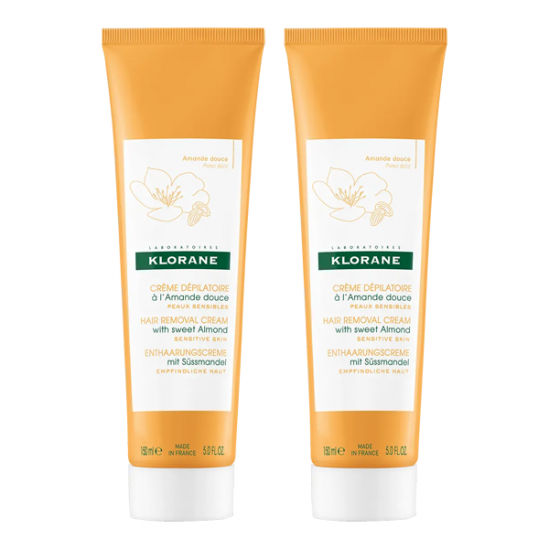 Klorane crème dépilatoire à l'amande douce lot de 2x150ml