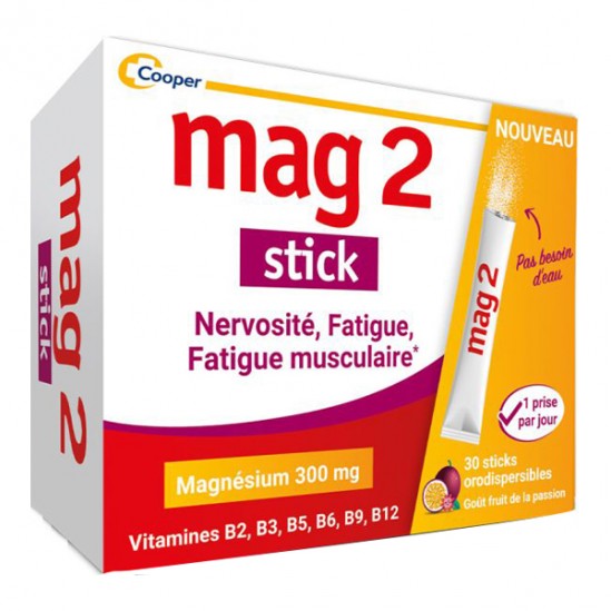 Cooper Mag 2 nervosité, fatigue, fatigue musculaire 30 sticks