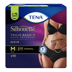 TENA Silhouette taille basse Normal noir taille M paquet de 10 culottes