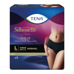 TENA Silhouette taille basse Normal noir taille L paquet de 9 culottes