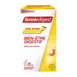 Bayer Renniedigest bien-être digestif goût citron sans sucres 20 sachets