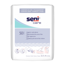 Seni Care 50 gants de toilette non-plastifiés 22,5 x 16cm