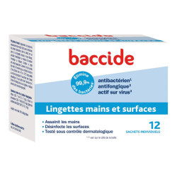 Cooper Baccide lingettes individuelles boîte de 12 sachets