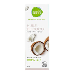 Pharmascience Huile de coco bio visage, corps & cheveux 50ml