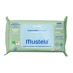 Mustela lingettes nettoyantes compostables parfumées 60 pièces