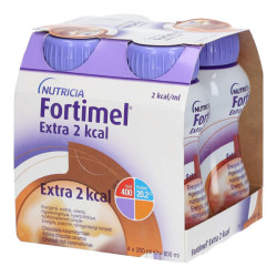 Nutricia Fortimel Extra 2 kcal chocolat caramel lot de 4 x 200ml