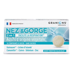 Granions 24 comprimés à sucer menthe glaciale pour nez et gorge