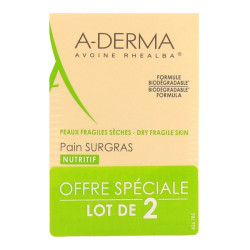 A-Derma pain surgras lot de 2x100g