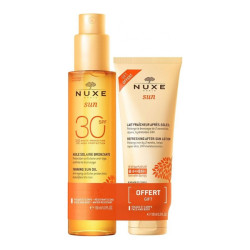 Nuxe Sun huile solaire bronzante SPF30 - 150ml + lait fraîcheur après-soleil 100ml