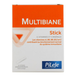 Pileje Multibiane goût orange 14 sticks orodispersibles