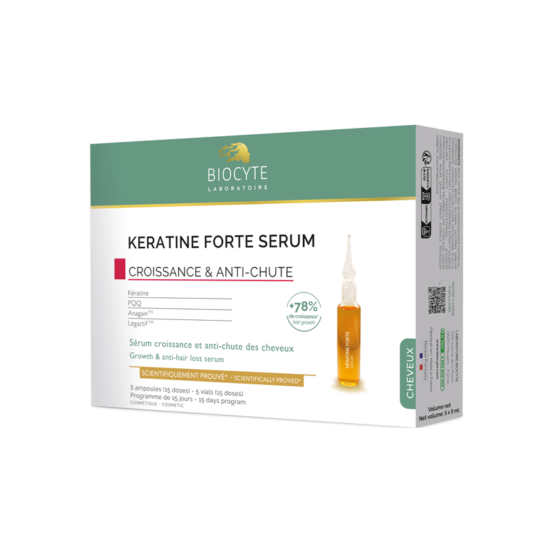 Biocyte Kératine Forte Sérum 5 ampoules de 9ml