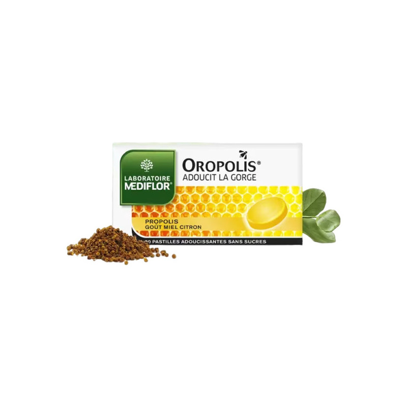 Mediflor Oropolis Propolis miel citron 20 pastilles sans sucres