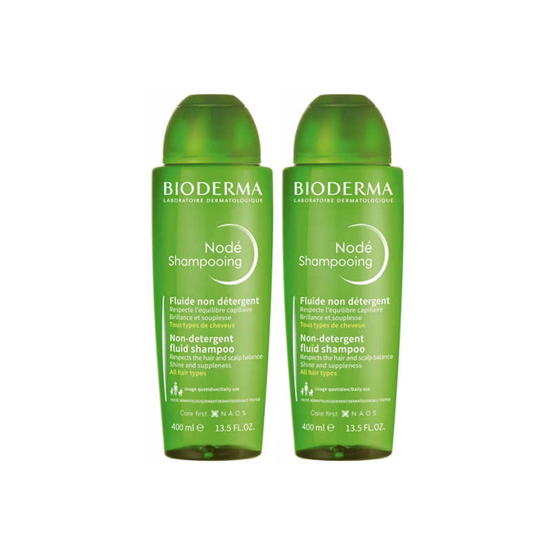 Bioderma Nodé Shampooing fluide non détergent lot de 2 x 400ml