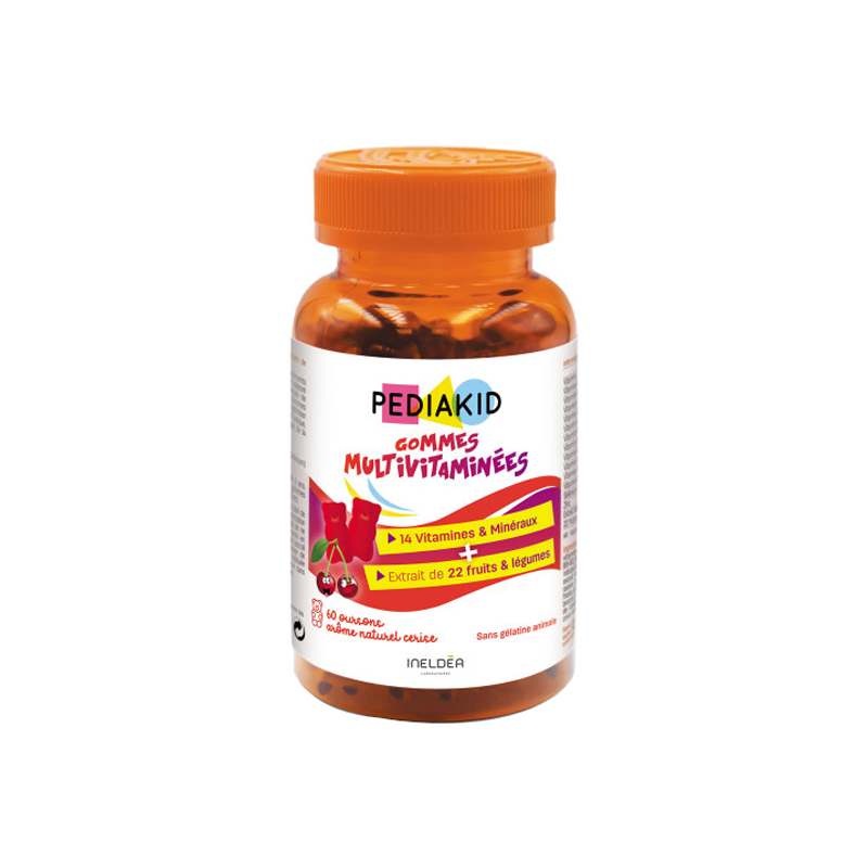 Pediakid Gommes Multivitaminées pilulier de 60 oursons