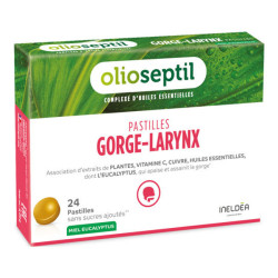 Olioseptil Gorge-Larynx goût miel eucalyptus 24 Pastilles sans sucres