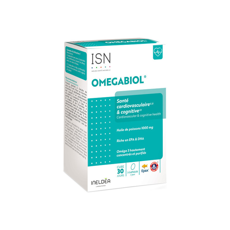 Ineldéa Santé Naturelle Omegabiol Santé cardiovasculaire et cognitive 60 capsules