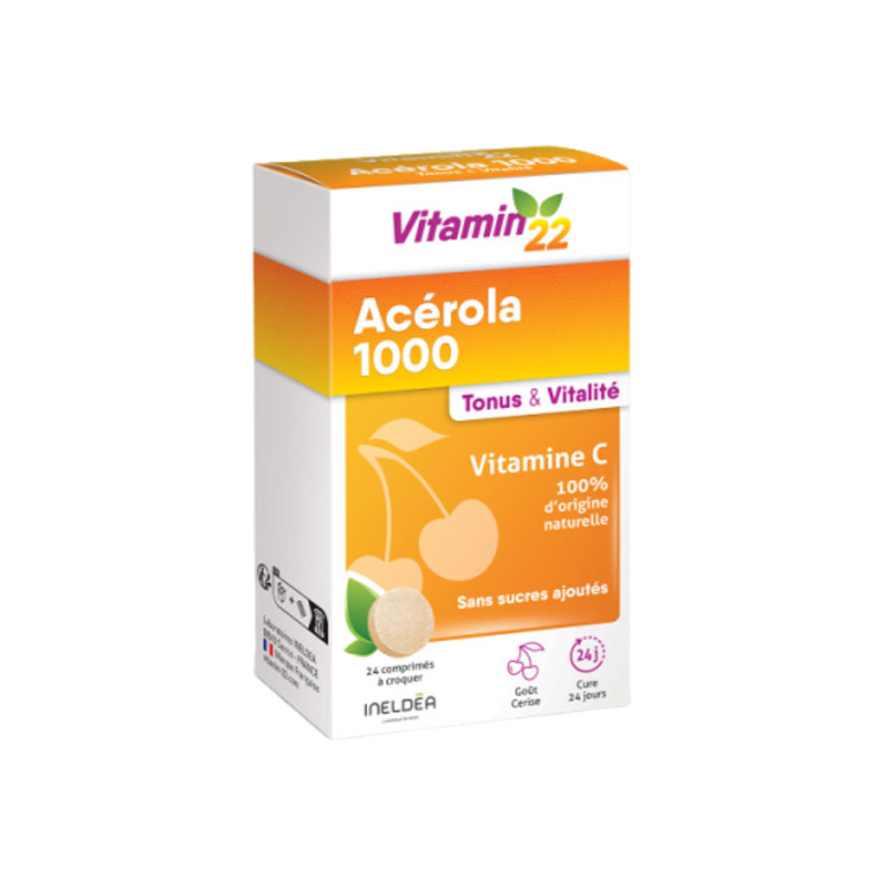 Ineldéa Vitamin'22 Acérola 1000 vitamine C 24 comprimés