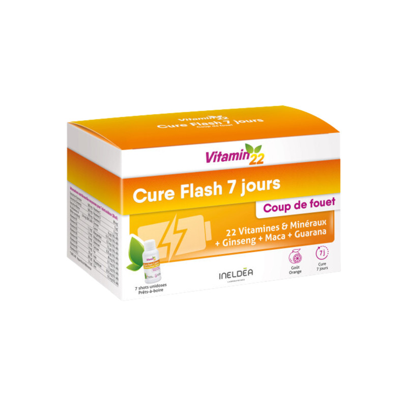 Vitamin'22 Cure Flash 7 jours goût orange 7 unidoses de 30ml